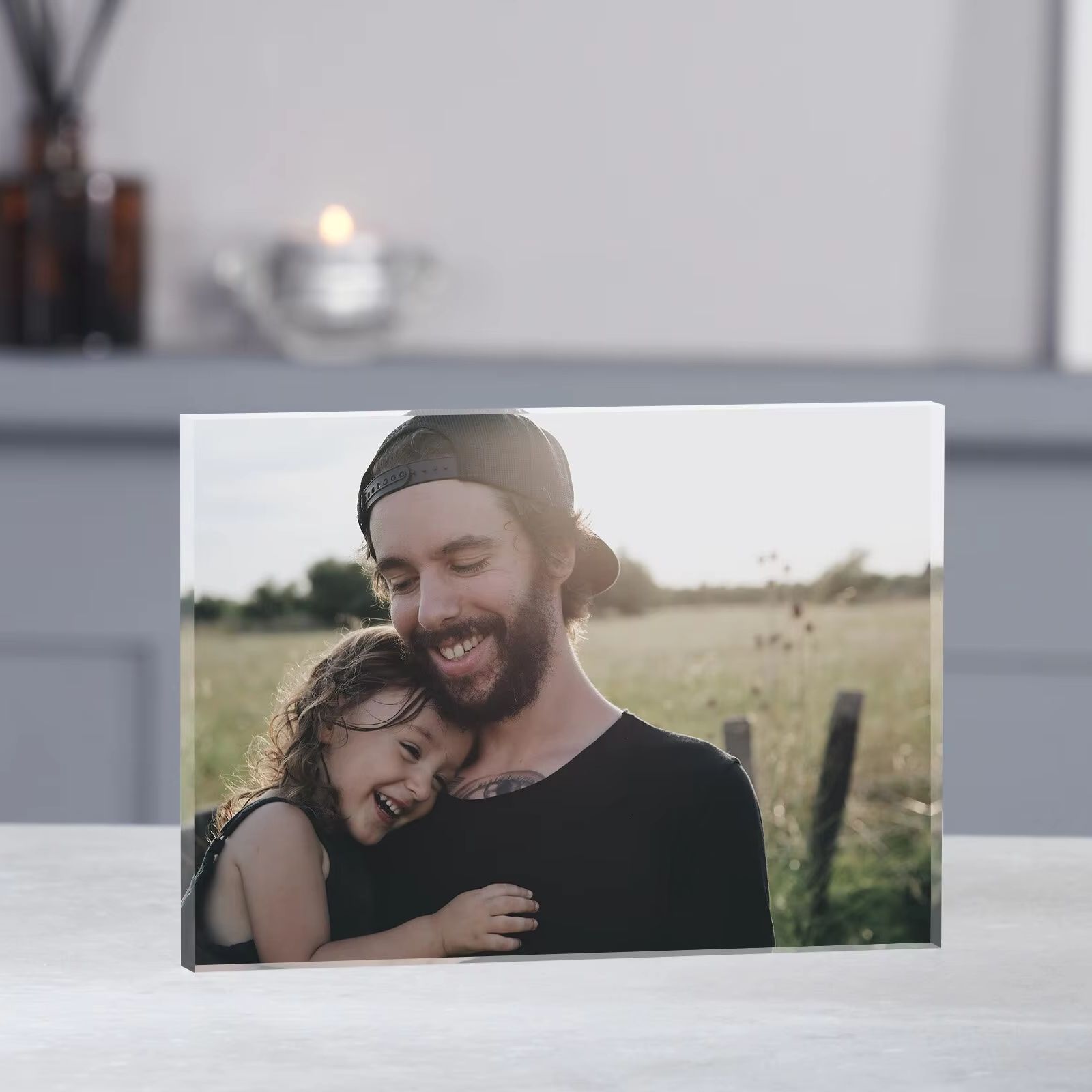 Photo Acrylic Block - แผ่นอะคริลิกใส่รูปภาพแบบปรับแต่งได้, พิมพ์รูปภาพตามสั่ง, พิมพ์รูปภาพใดก็ได้, บล็อกรูปภาพแบบปรับแต่งได้สำหรับของขวัญตกแต่งบ้าน