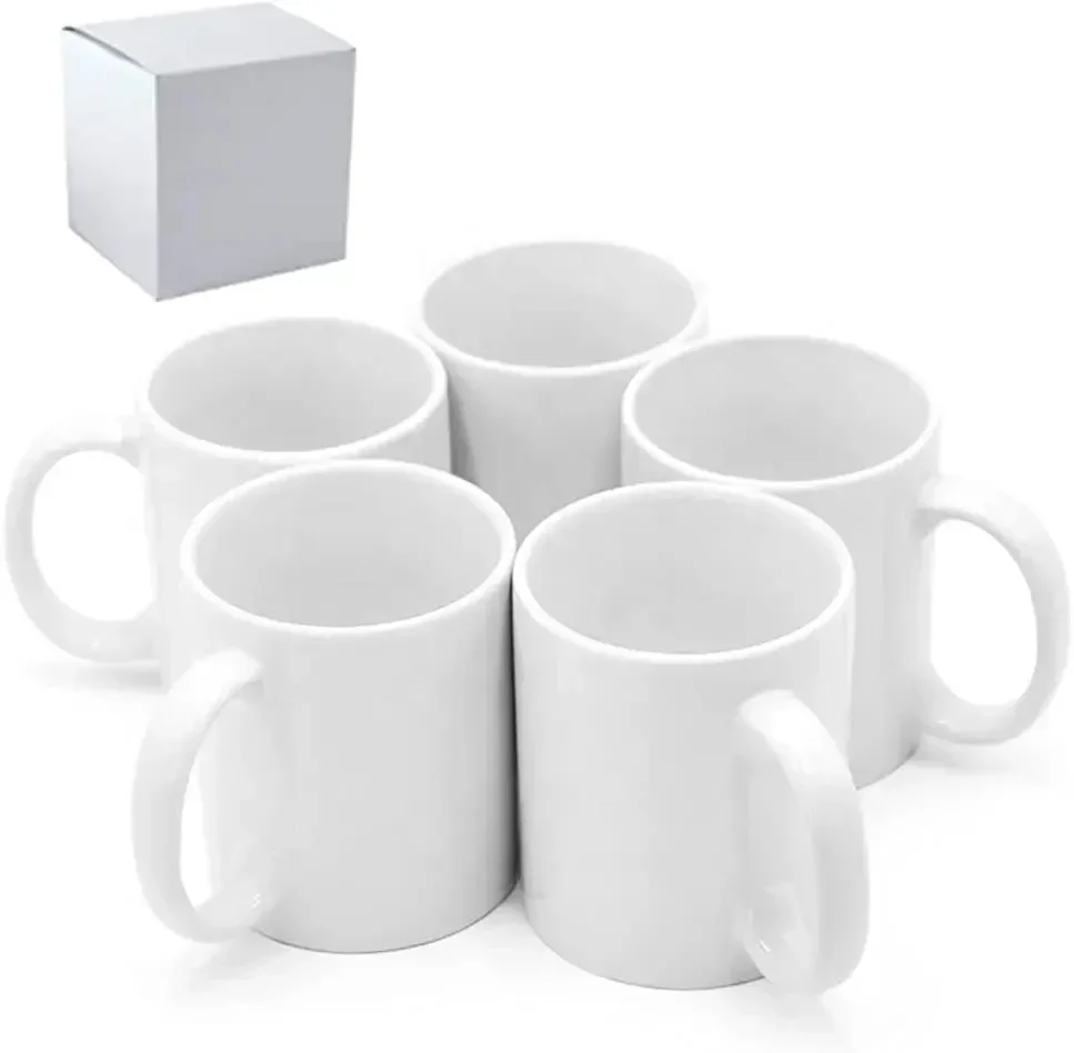 Sublimation Mug White - แก้วเซรามิกสำหรับพิมพ์ลายซับลิเมชัน ขนาด 11 ออนซ์, แก้วกาแฟเซรามิกสีขาวสำหรับพิมพ์ลาย, แก้วเปล่าสำหรับพิมพ์ลายซับลิเมชัน,