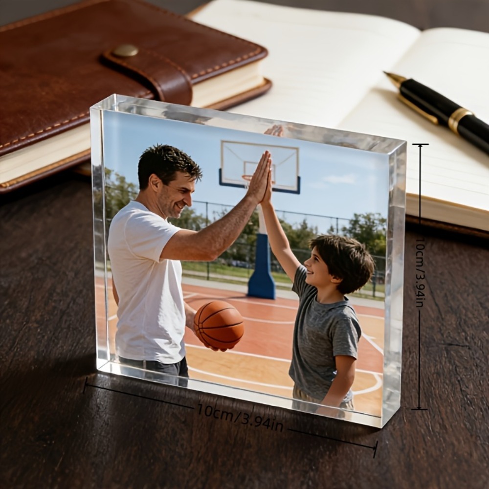 Photo Acrylic Block - แผ่นอะคริลิกตั้งโต๊ะพร้อมรูปภาพส่วนตัว, ภาพศิลปะคู่รักหรือครอบครัว, ของขวัญวันครบรอบหรือวันเกิดสำหรับห้องนอนหรือห้องนั่งเล่น
