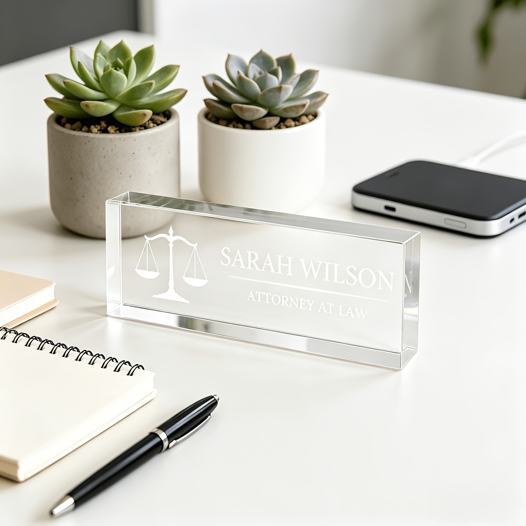 ป้ายชื่ออะคริลิกสำหรับโต๊ะทำงา - Photo Acrylic Block บทวิจารณ์และราคา